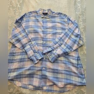 Vineyard Vines Blue and Pink Plaid Men's Shirt Sz XL